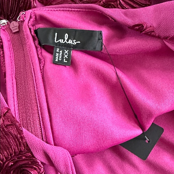 NWT lulus Floral Embroidered Pink/Fuchsia Mini Dress XXL - Picture 7 of 11